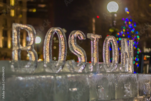 Photography An ice sculpture brightens First Night in Boston on New Years Eve