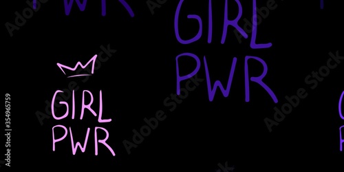 Dark Purple vector template with businesswoman signs.