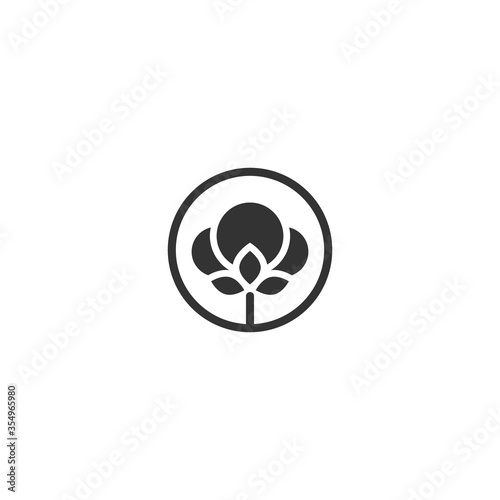 Cotton seed icon. 100 cotton label. Natural fiber sign. organic fabric symbol.