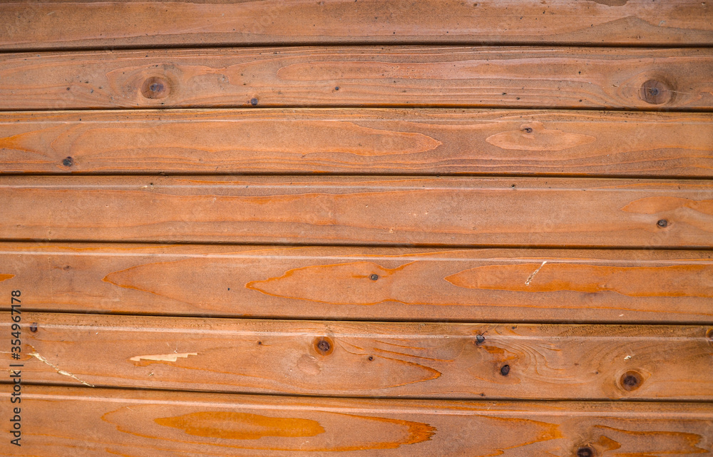 Naklejka premium Brown natural horizontal wooden boards texture and background.