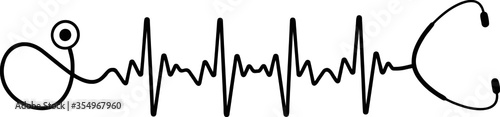 Heartbeat SVG, Heartbeat stethoscope svg, heart beat png, cardiology svg, ekg svg, heart beat silhouette, doctor svg, medical sign