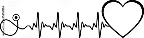 Heartbeat SVG, Heartbeat stethoscope svg, heart beat png, cardiology svg, ekg svg, heart beat silhouette, doctor svg, medical sign
