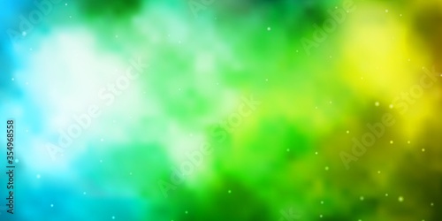Light Blue, Green vector layout with bright stars. Blur decorative design in simple style with stars. Best design for your ad, poster, banner.