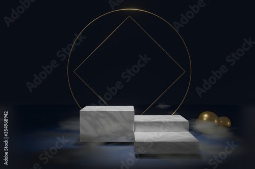 Mock up background/backdrop in minimal modern illustration design of pathway style for product placement.Minimal product background backdrop design in 3D illustration or 3D rendering