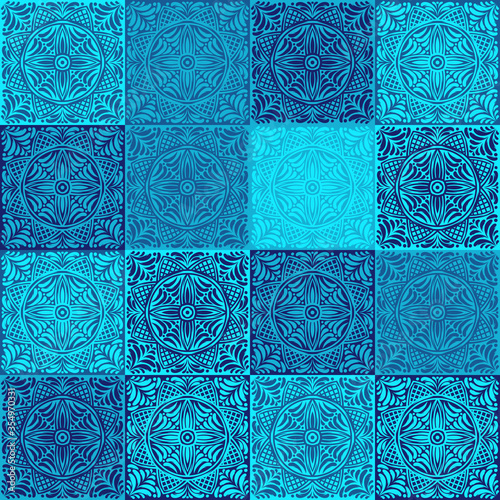 Italian ceramic tile pattern. Mediterranean porcelain pottery.