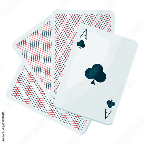 Illustration of ace club or clover playing cards.