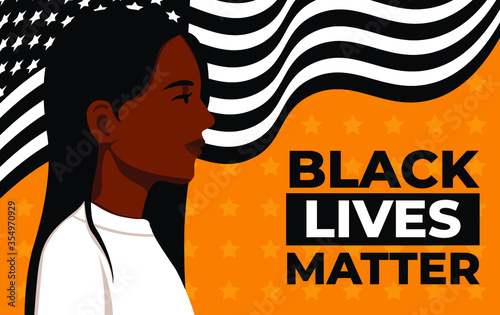 Black Lives Matter. woman. Vector Illustration