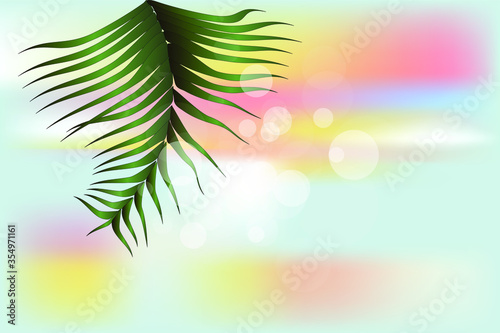 summer time with abstract leaves. summer background. sea, sun, sand. vector illustration. modern background. eps 10