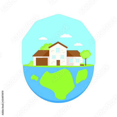This is a facade of the house on the planet. Cute illustration.