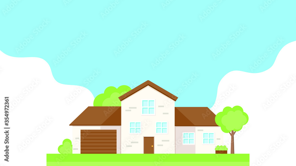 This is a facade of the house. Vector banner. This is a facade of the house. Vector banner.