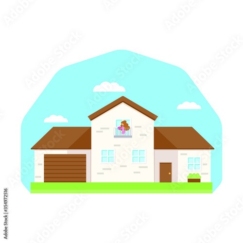 This is a facade of the house. Vector illustration.
