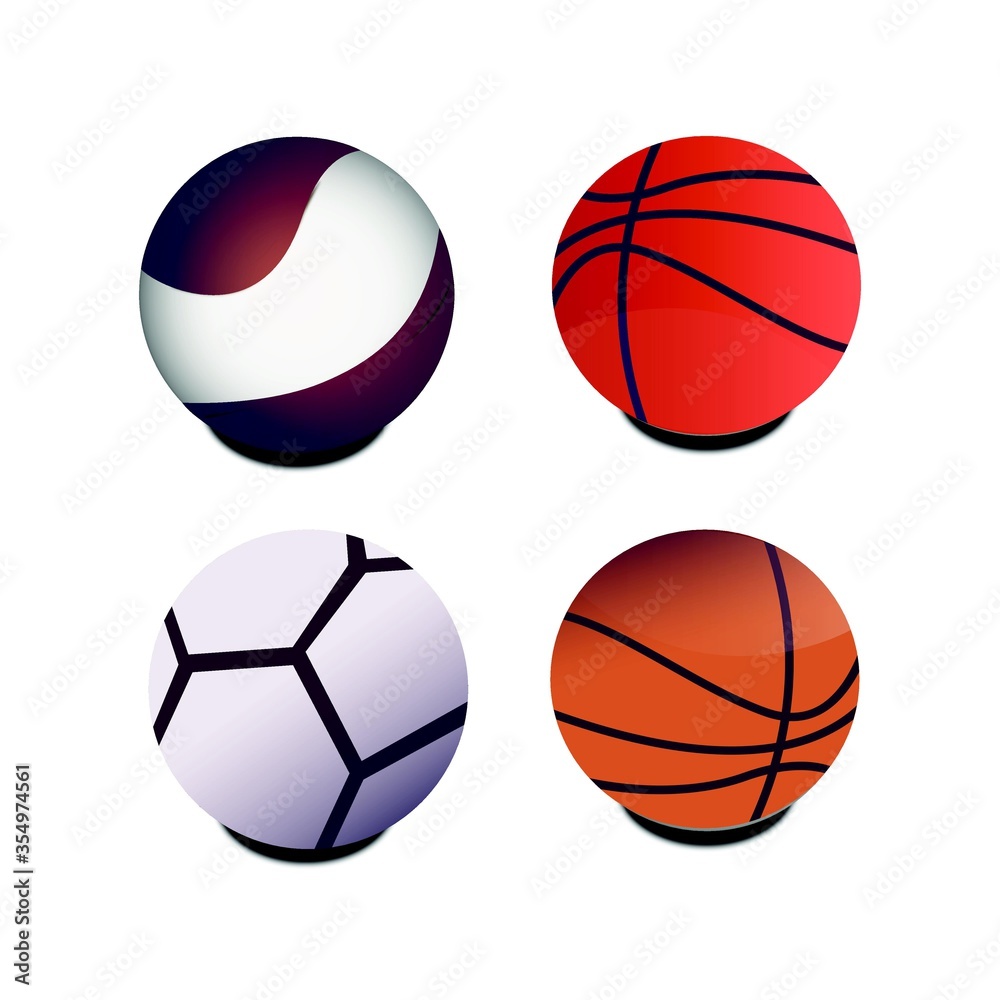 set of ball sport logo , basket , soccer - vector template