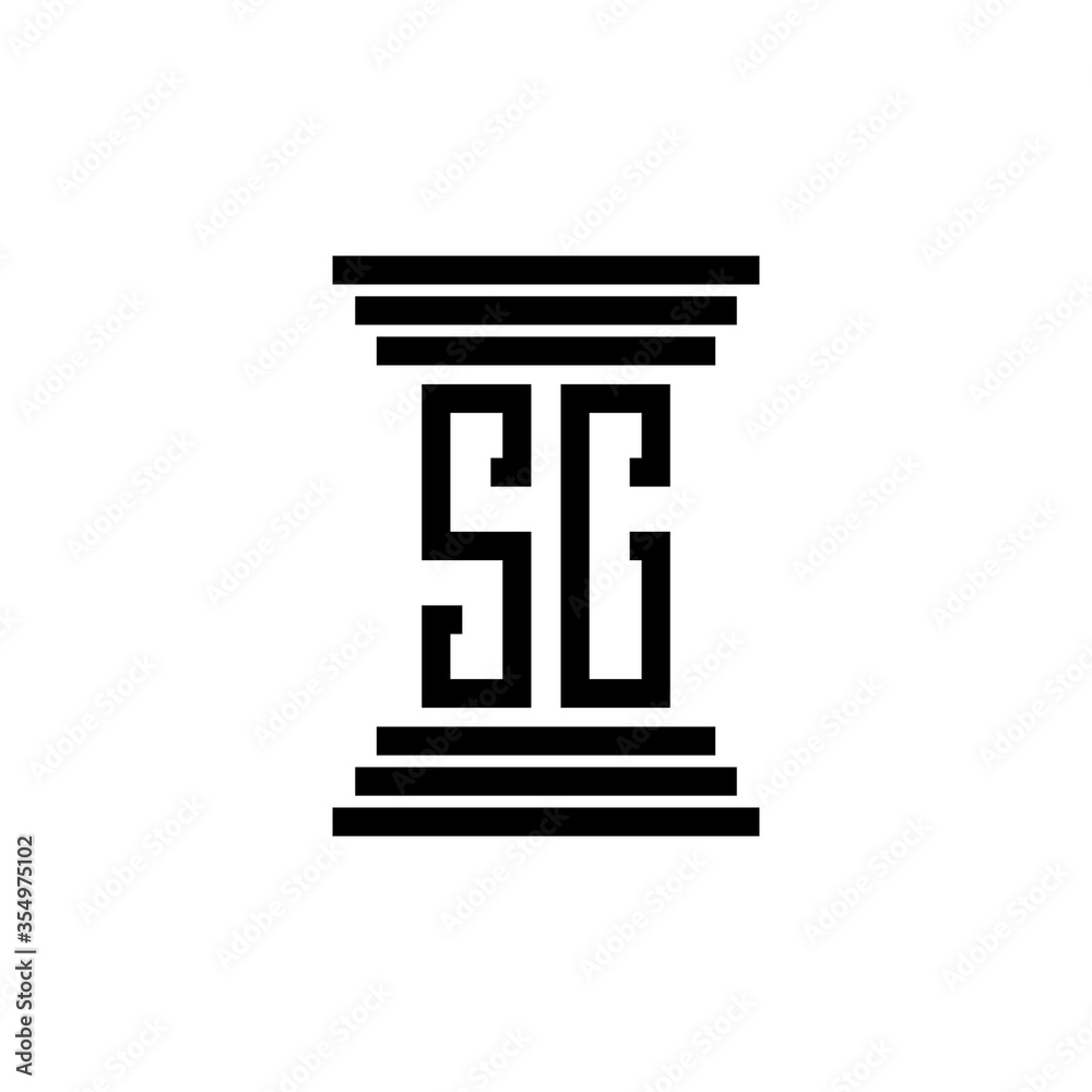 sc logo design vector icon