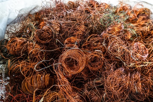 copper wire scrap from electric cable recycling with selective focus