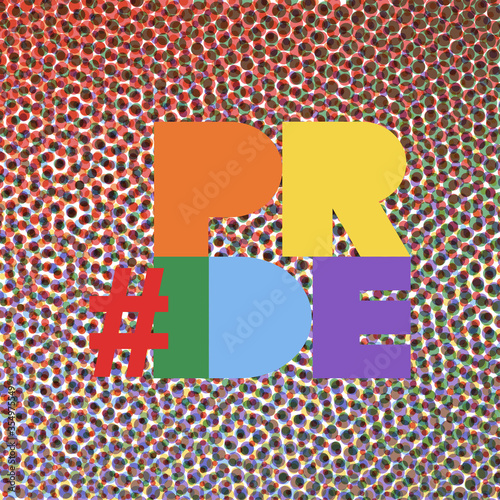 LGBT Pride Month illustration with typography text in rainbow color. Poster, card, banner and background. Dot in comic style. Vector illustration - Vector - Vector