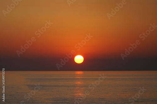 A golden sunset over the ocean