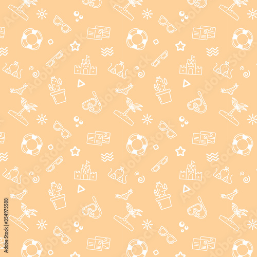 Seamless in tropical pattern with Summer concept and element