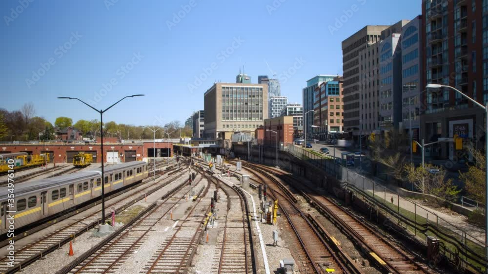 Time lapse of trains and workers at Davisville Subway Yard, Toronto. Time lapse of trains and workers at Davisville Subway Yard, Toronto.