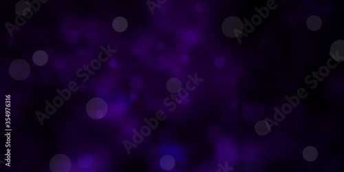 Dark Purple vector pattern with spheres. Colorful illustration with gradient dots in nature style. New template for a brand book.