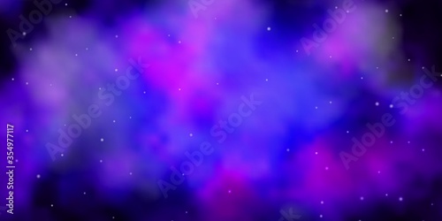 Dark Purple vector texture with beautiful stars. Shining colorful illustration with small and big stars. Pattern for new year ad, booklets.