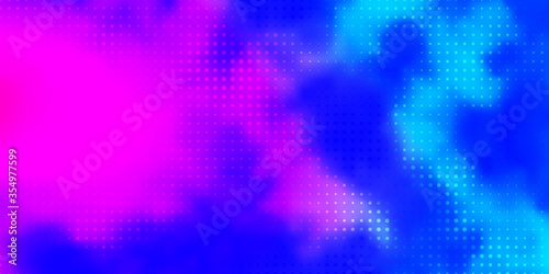 Light Pink, Blue vector background with bubbles. Glitter abstract illustration with colorful drops. Design for posters, banners.