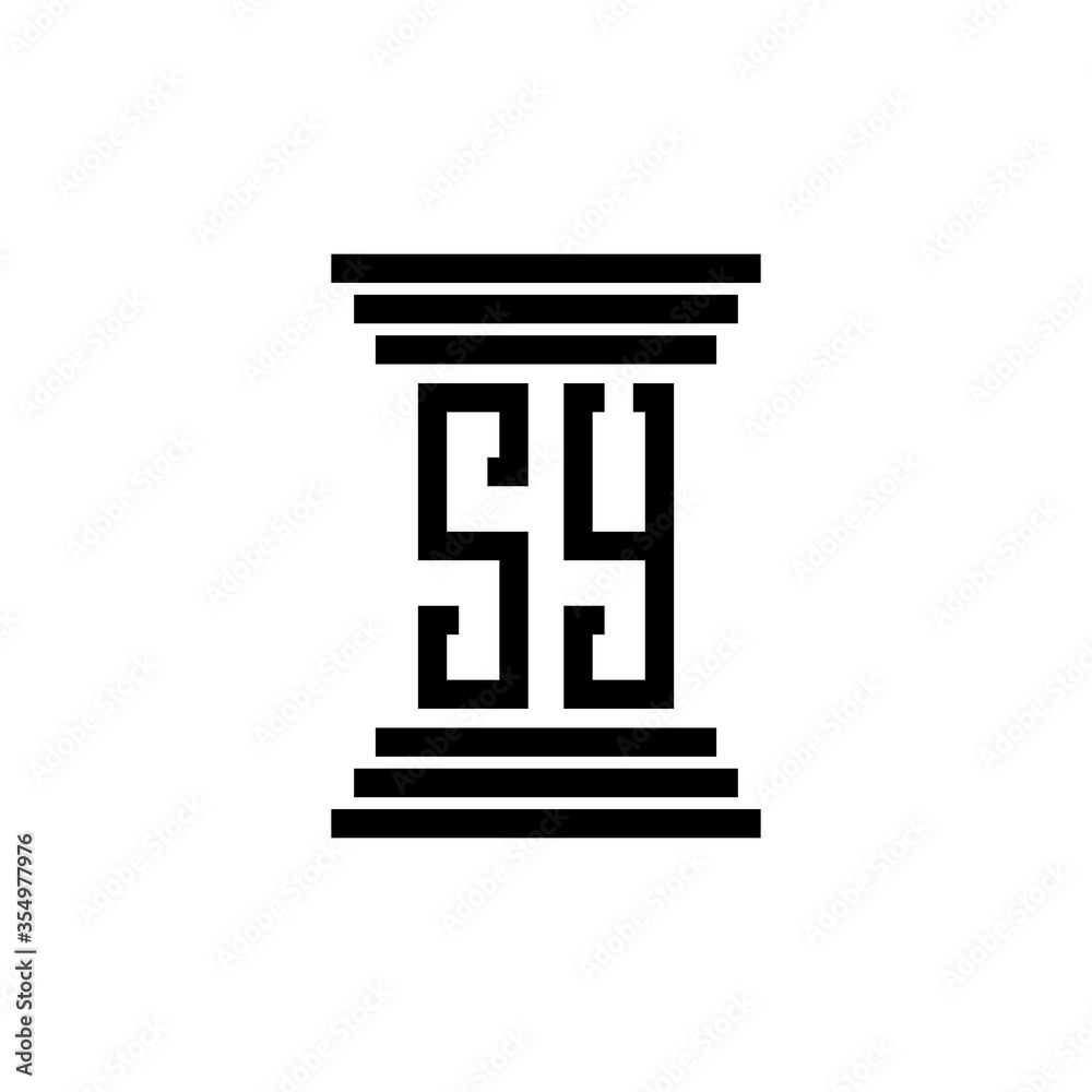 sy logo design vector icon