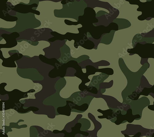 Green army camouflage seamless pattern modern style vector