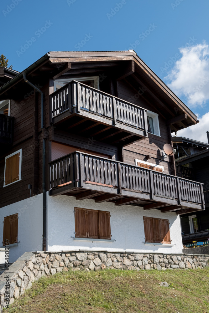 Empty holiday apartments in a touristic area, closed blinds (shutter), no tourists as consequences of the pandemic Empty holiday apartments in a touristic area, closed blinds (shutter), no tourists as consequences of the pandemic