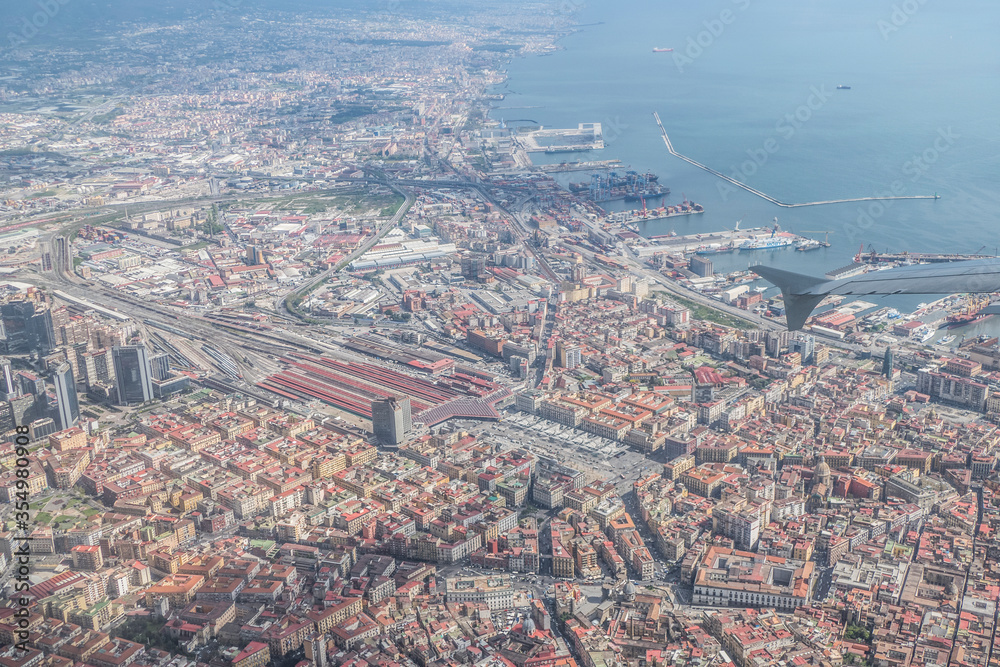 Aerial view of Naples from an Airplane