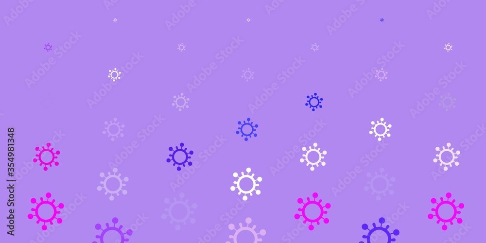Light Purple, Pink vector pattern with coronavirus elements. Light Purple, Pink vector pattern with coronavirus elements.