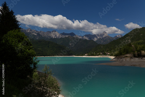 View from the Antoi bridge of the Barcis Lake