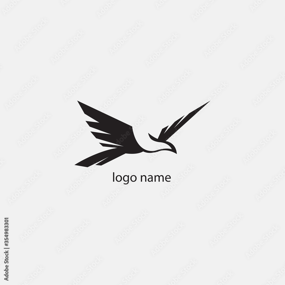 Fototapeta premium illustration of a beautiful flying bird, vector design logo
