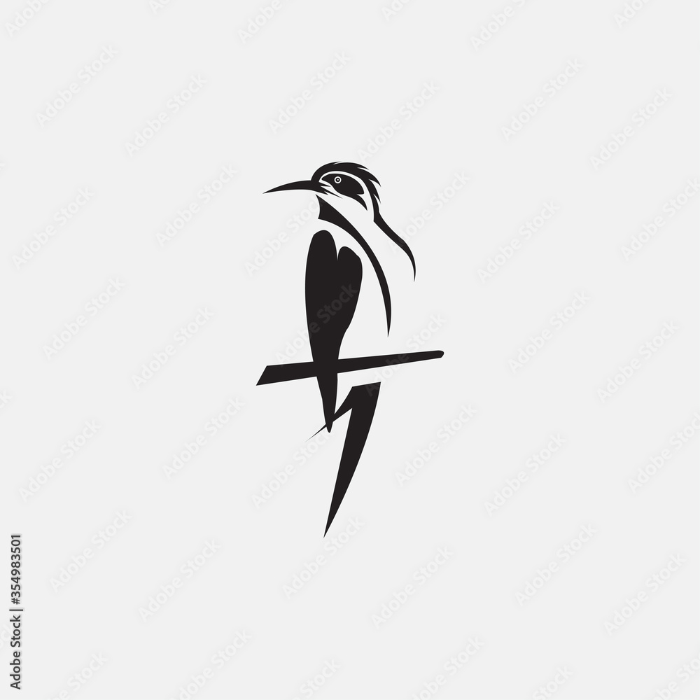 Fototapeta premium bird black illustration of a simple logo. vector design