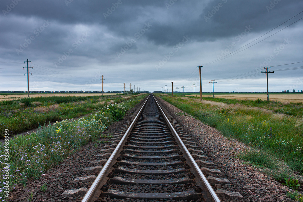 Fototapeta premium railway in the field