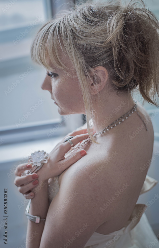 Young woman portrait Isolated on background