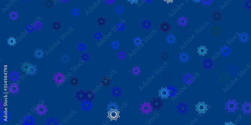 Light Blue, Red vector backdrop with chaotic shapes.