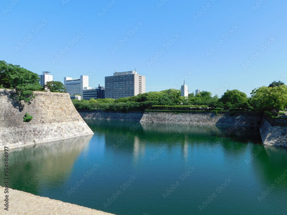大阪城の石垣と南外堀