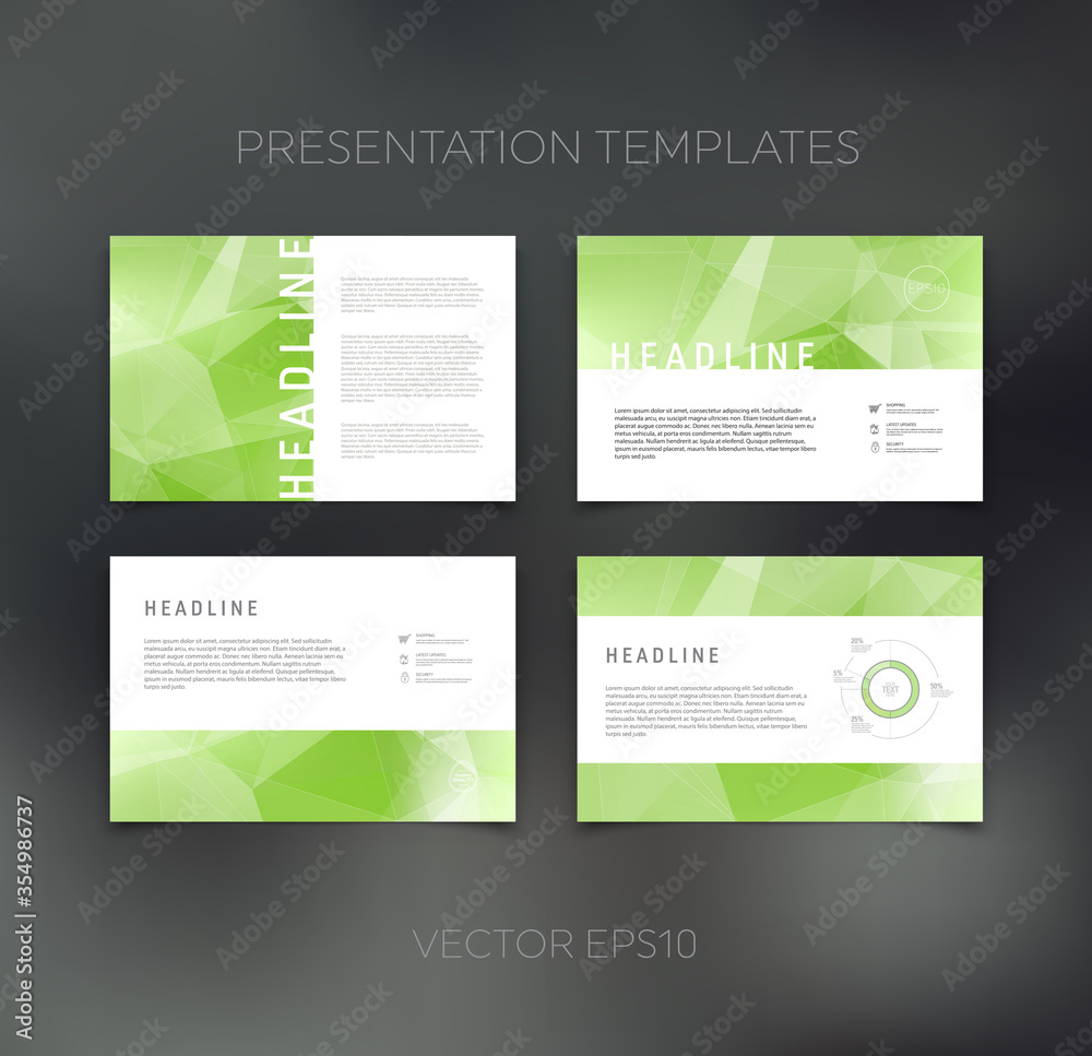 Naklejka premium Vector presentation template, page layout, brochure, booklet, leaflet, flyer design set