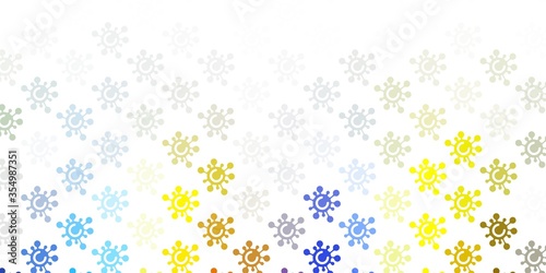Light Blue  Yellow vector backdrop with virus symbols.