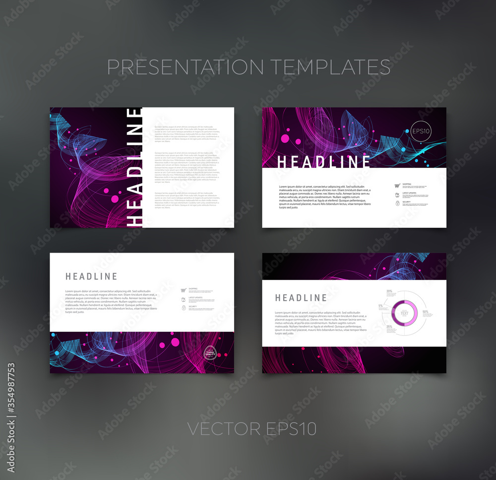 Vector presentation template, page layout, brochure, booklet, leaflet, flyer design set Vector presentation template, page layout, brochure, booklet, leaflet, flyer design set