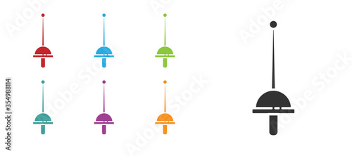 Black Fencing icon isolated on white background. Sport equipment. Set icons colorful. Vector Illustration