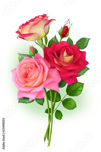 Bouquet of three roses © kazarosa