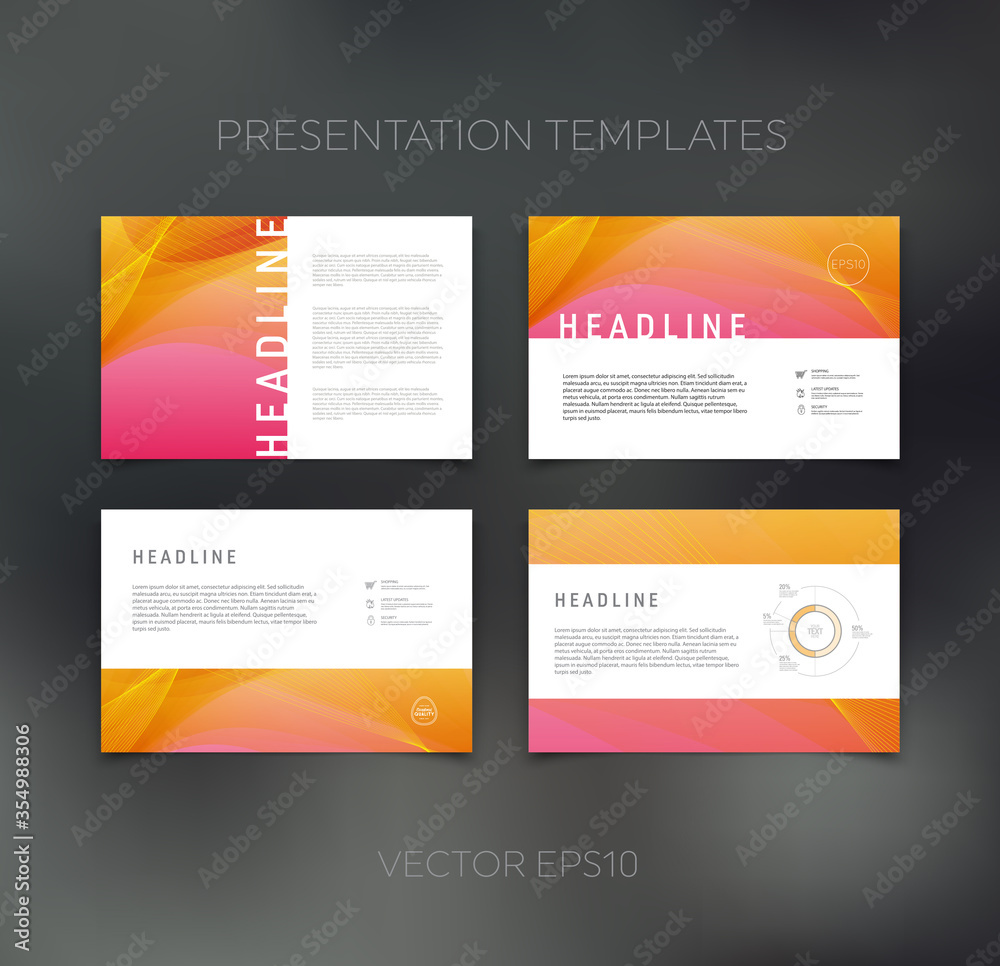Vector presentation template, page layout, brochure, booklet, leaflet, flyer design set Vector presentation template, page layout, brochure, booklet, leaflet, flyer design set