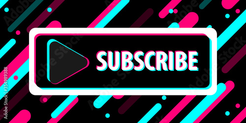 New button design. Button to subscribe. Blog in the colors of a popular social network. User interface, ui. Social media concept. Vector illustration