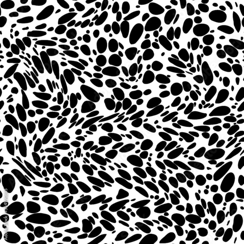 abstract stains vector seamless wallpaper pattern background . Black on white.