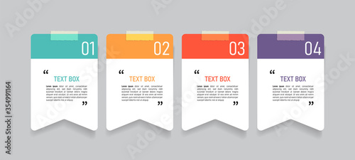 Text box design with note papers.