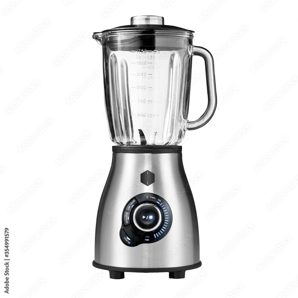Blender Isolated on White. White Countertop Food Processor. Multifunction  Mixer Front View. Modern Liquidiser. Smoothie Maker. Electric Kitchen Small  Appliances. Household Domestic Appliance Stock Photo | Adobe Stock