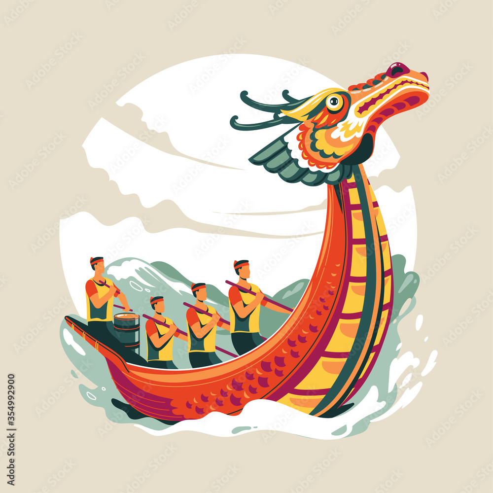 Chinese Dragon Boat Festival vector illustration Stock Vector | Adobe Stock