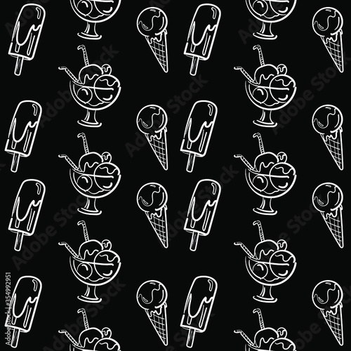 ce cream vector seamless pattern. wrapping paper, textile, print, decorative element