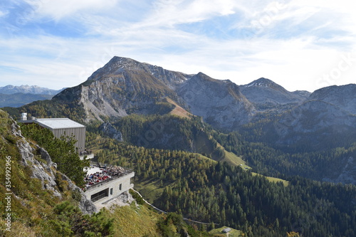 Top station of the cable car and viewing platform on Jenner mountain, Schönau am Königsee, Germany photo